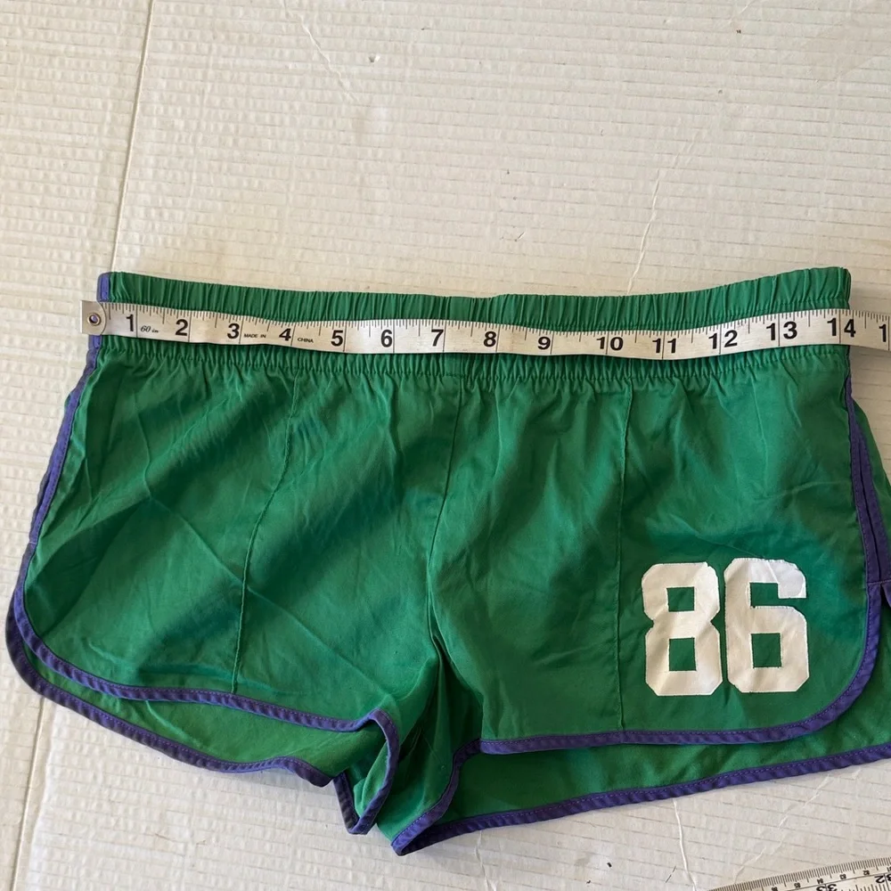 PINK Victoria's Secret Green Micro Booty Shorts Size S Athletic Y2K Spellout - Picture 7 of 9